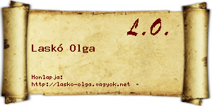 Laskó Olga névjegykártya